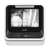 COMFEE' Portable Mini Dishwasher Countertop with 5L Built-in Water Tank for Apartments& RVs, No Hookup Needed, 6 Programs, 360° Dual Spray, 162℉ High-Temp& Air-Dry Function