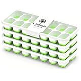 ChefAide 4 Pack Ice Cube Tray, Silicone Ice Cube Trays for Freezer with Lid
