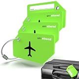 Untethered Luggage Tags for Suitcases, 4-Pack, Bag ID Tags, Green