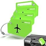 Untethered 4-Pack Luggage Tag Set | Durable Luggage Tags for Suitcases & Travel Bags | Bag Tag & Name ID Identifiers | Suitcase Tags for Easy Luggage Identification