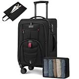 Carry On Luggage 22x14x9 Airline Approved, 22-Inch Suitcases with Spinner Wheels, Softside Carry-on Luggage with TSA Lock for Men Women Business Trip, Lightweight Large Capacity Luggage for Travel