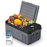 YELLOW JACKET 12 Volt Car Refrigerator, 16 Quart Electric Cooler, Portable Car Fridge for Outdoor Camping Travel, 12V/24V DC 110~240 Volt AC Refrigerator for Truck RV Home Office,-4℉-68℉