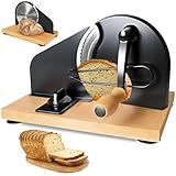Bread Slicer for Homemade Sourdough Bread,Manual Slicer Making Tools,Adjustable Thickness Knive Cutter with Hand Crank for Sandwich with Scale Line Suction Base,Sharp Stainless Steel Blade (Black)