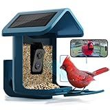 Bird Feeder with Camera Solar Powered : Smart Camera Bird Feeder 2K Live Steam for Outdoor, 5MP Photos, AI Identify Auto Capture Videos, 1.8L Large Capacity, Gifts for Birdlover Mom Dad