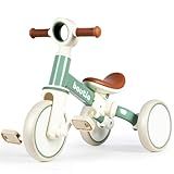BAUTIA 4 in 1 Tricycle for Toddlers 1-3 Baby Balance Bike 1 2 Year Old Boy Girl Gift, Bicycle for Kids Toy with Removable Pedals