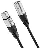 Amazon Basics XLR Male to Female Microphone Cable for Speaker or PA System, Recording Studio, All Copper Conductors, Low Noise Shielding, 6MM PVC Jacket, 6 Foot, Black
