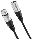 Amazon Basics XLR Male to Female Microphone Cable for Recording Studio, Speaker or PA System, All Copper Conductors, 3-Pin, Shielding, 6MM PVC Jacket, 25 Foot, Black