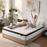 SNFPNE King Size Mattress 12 Inch - Medium Firm Hybrid Mattress with Memory Foam & Zoned Pocket Springs for Pressure Relief, Quiet Sleep | Fiberglass-Free, CertiPUR-US Certified | Mattresses 80" x 76"