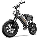 URLIFE Electric Bike for Adults/Teens, 750W Electric Dirt Bike, 48V 13AH E-Bike, Up to 20MPH, 16" Fat Tire Off-Road Electric Bike, UL 2849 Certified