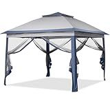 GDY 11x11 Pop Up Canopy Tent, Outdoor Canopy with Netting, Outdoor Gazebo for Backyard, Tent with Wheeled Cover Bag, Blue.