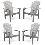 THOEOE Stackable Adirondack Chair Set of 4, Fire Pit Chairs Set of 4