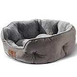 Asvin Small Dog Bed for Small Dogs, Cat Beds for Indoor Cats, Pet Bed for Puppy and Kitty, Extra Soft & Machine Washable with Anti-Slip & Water-Resistant Oxford Bottom, Grey, 20 inches