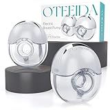 Hands Free Breast Pump Wearable MY-375 - Strong Suction, Low Noise, Wearable Breastfeeding Pump with 4 Mode &12 Levels, Portable Electric Breast Pump 24mm - 17/19/21/Insert/Flange, 2 Pack (White)