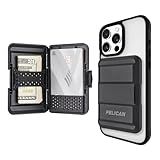 Pelican MagSafe Wallet for iPhone - Heavy Duty MIL-STD Snap-On Phone Magnetic Wallet and Phone Card Holder - Detachable and Slim Hard Case for iPhone 16 Pro Max /15 Pro Max/14/13/12 Series - Black