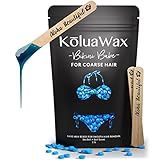 KoluaWax Hard Wax Beads for Hair Removal – Coarse Hair Formula – Face, Brazilian, Underarms, Back Chest, Bikini Waxing – Sea Salt & Surf, 1lb Refill for Wax Warmers & 10 Large Applicator Sticks