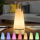 GGII Outdoor Lanterns - Cordless Rechargeable Table Lamp, RGB LED Lights with Remote, IP44 Water-Resistant for Patio, Camping, Garden, Dining Room