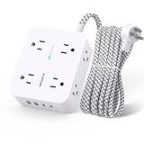 HANYCONY Surge Protector Power Strip, 1080J, 5 Ft Braided Extension Cord