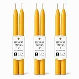 6 Pack Beeswax Taper Candles 8inch Smokeless Beeswax Emergency Candle 8 Hour Burn Time Natural Beeswax Candlesticks Unscented Bees Wax Candle for Home Prayer
