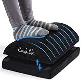 ComfiLife Foot Rest for Under Desk at Work – Adjustable Height Memory Foam Foot Stool for Under Desk, Office Chair & Gaming Chair – Ergonomic Footrest for Back & Hip Pain Relief (Black)