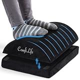 ComfiLife Foot Rest for Under Desk at Work – Adjustable Height Memory Foam Foot Stool for Under Desk, Office Chair & Gaming Chair – Ergonomic Footrest for Back & Hip Pain Relief (Black)