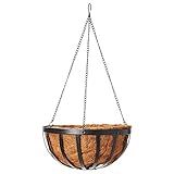 Arcadia Garden Products CB42 12" Solstice Round Hanging Basket, Black