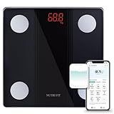 NUTRI FIT Bathroom Scale Smart Digital Bluetooth Scales for Body Weight, Body Fat, BMI Body Composition Analyzer Weighing Scale with High Precision Measurements Sync APP Heavy Duty 330lbs