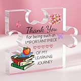 Funnli Teacher Valentine Gifts, Teacher Appreciation Gifts Acrylic Plaque, Valentines Day Christmas Thank You Graduation Gifts for Women Teacher Classmate Study Partner Roommate
