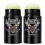 2pack Tattoo Aftercare Butter Balm, 2.6 oz, Old & New Tattoo Moisturizer Healing Brightener for Color Enhance, Natural Tattoo Cream