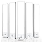 Under Cabinet Motion Sensor Lighting: Dimmable Rechargeable Lights Indoor - Battery Operated Lights - Undercabinet Wireless Closet Light Magnetic Led Light for Kitchen Home Bathroom Counter 5 Pack