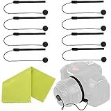 Camera Lens Cap Keeper Lens Cap Holder Prevent Lens Cap Lost for DSLR SLR Camera Canon/Nikon/Sony/Panasonic/Fujifilm Camera with Microfiber Cleaning Cloth (8 Pack)