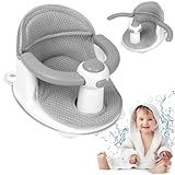 TOSGN Baby Bath Seat, Infant Bathtub Seats for Babies Sitting Up Aged 6-24 Months, New Baby Bath Tub-Protect Toddlers Skin and Back Support, Soft Non-Slip Cushions Extra Added (Deep Grey)