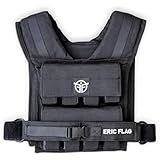 ERIC FLAG 40 lb Weighted Vest for Men & Women - Adjustable 0-40 lb with 16 Iron Weight, Heavy-Duty for Calisthenics, Running and Walking - Compact 1000D Oxford - Weighted Vest with Removable Weights