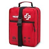VRIEXSD 400 Piece Large First Aid Kit Premium Emergency Kits for Home, Office, Car, Outdoor, Hiking, Travel, Camping, Survival Medical First Aid Bag, Red