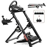 GTPLAYER Sim Racing Wheel Stand Simulator Cockpit Wheel Stand Racing Steering Shifter Mount fit for Logitech G25 G27 G29 G920 G923 Thrustmaster T330TS Gaming Stand Wheel Pedals NOT Included, Black