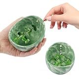 Pottery Herb Stripper Bowl, Handmade Ceramic Herb Peeling Cup with Different Hole Sizes for Separating Leaves and Stems(Color:Green)