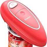 One Touch Electric Can Opener - Battery Operated & Hands-Free Automatic Can Opener for Seniors with Arthritis - Opens All Can Sizes with Smooth Edge Cutting & Food-Safe Technology - Portable Kitchen
