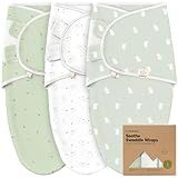 KeaBabies 3-Pack Organic Baby Swaddle Sleep Sacks - Swaddles for Newborns, Infant 0-3 Months, Baby Girls, Boys, Soft & Snug Newborn Sleep Sack, Nursery Swaddling Blankets (Bunnies)