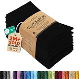 Utopia Kitchen Cotton Blend Black Cloth Napkins [12 Pack, 18x18 Inch]