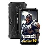 Ulefone Armor X12 Pro Rugged Smartphone, Waterproof Phones Unlocked, Octa-core Android 14, 8GB+64GB, Dual SIM Global 4G LTE, 4860mAh Battery, Face Recognition, Bluetooth, NFC, Compass - Black
