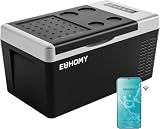 EUHOMY 12 Volt Refrigerator, 19QT(18L) Compressor Electric Cooler APP Control, Car Fridge -4℉~68℉, Portable Refrigerator 12/24V DC 100-240V AC, Portable Freezer for Camping, Travel, Boat
