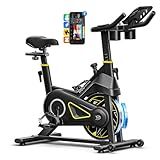 YPOO Exercise Bike, Magnetic Stationary Bikes for Home with Exclusive App, 300lbs Weight Capacity Indoor Cycling Bike Silent Belt Drive with Tablet Mount and Fitness Courses for Weight Loss