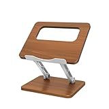 Craftreasure ﻿Ergonomic Laptop Stand, Wooden with Smooth Rounded Edges - Adjustable Height & Angle for Healthier Posture, Fits MacBook iPad up to 17", Natural Wood Grain Finish