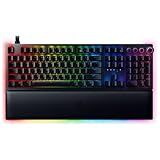 Razer Huntsman V2 Analog Gaming Keyboard: Adjustable Actuation via Analog Optical Switches - Rapid Trigger Mode - Chroma RGB Lighting - Magnetic Wrist Rest - Dedicated Media Keys & Dial - Black