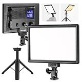 NEEWER 9" LED Video Light Panel, Dimmable DSLR Camera Soft Lighting with Mini Desk Tripod Stand, USB Type C Ports, 3200K~5600K CRI95+ for Studio Photography Video Recording Live Streaming, NL-116AI