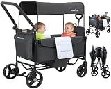 MOMFANN Wagon Stroller for 2 Kids, All-Terrain Foldable Baby Wagon, Gray