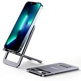 JSAUX Fold-Flat Cell Phone Stand, Adjustable Desk Holder-Gray