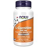 NOW Foods Supplements, L-Carnitine 500mg, Purest Form, Amino Acid, Fitness Support*, 60 Veg Capsules