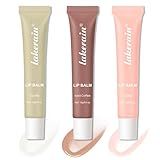 Noerrors 3 Colors Lip Balm Set, Vanilla Clear Sheer Beige Light Brown Pink Sugar Glossy Natural Lip Oil Butter, Long Lasting Hydrating Non-Sticky Nude Jelly Tint Lip Stain Balm Lip Care Gloss Makeup