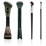 4Pcs Nose Contour Brush Set, Angled Makeup Brushes for Highlighting, Sculpting - Synthetic Fiber for Foundation, Cream & Powder Makeup Application Supplies