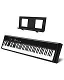 KEYIVOX S-200 Beginner Keyboard Piano, 88 Key Full-Size Weighted Digital Piano, Protable Electric Piano with Sustain Pedal, Power Supply, Dual Headphone Jack, USB-MIDI, Demo Mode, and MP3 Player,Black
